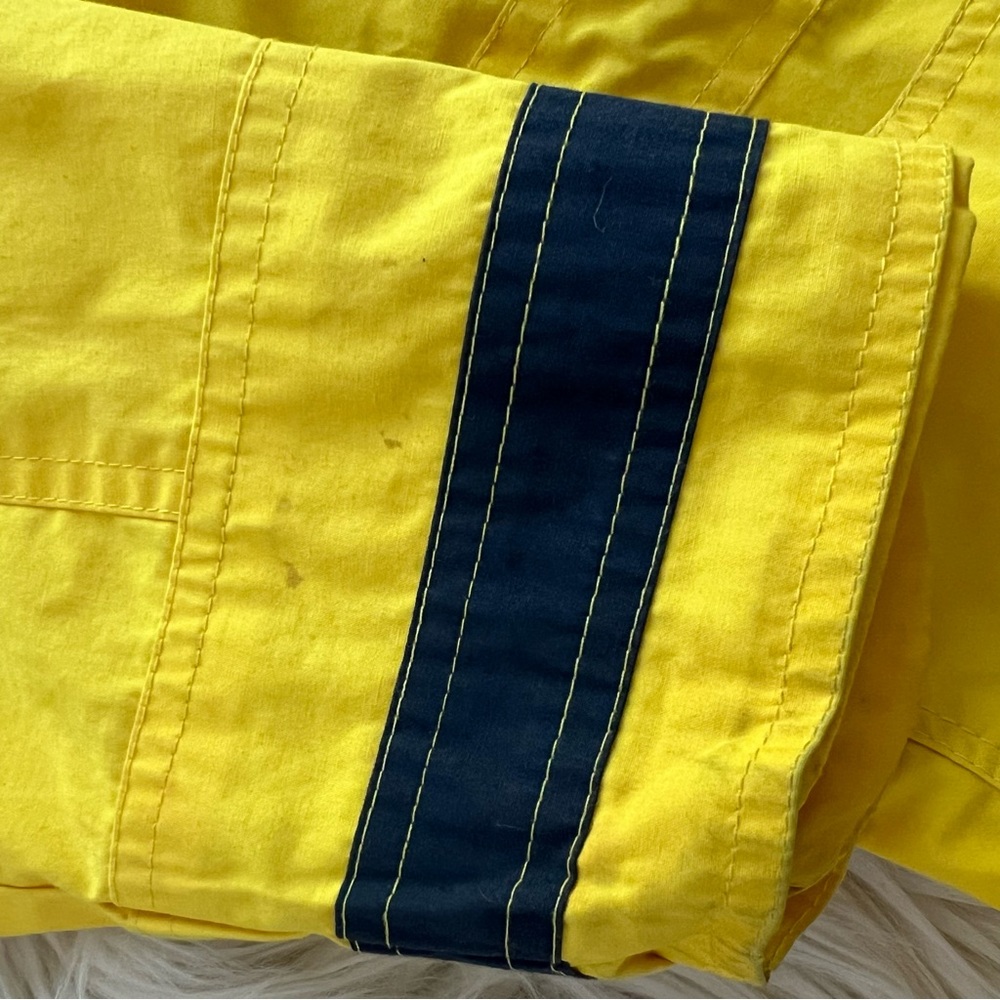 Vintage 90s Braetan Yellow Nautical Sailing Jacket Windbreaker Elbow Patch Men S - Picture 9 of 12